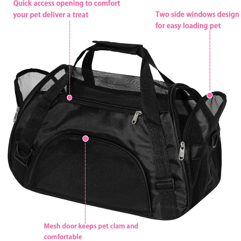 MuchL Pet Carrier Soft-Sided Carriers for Cat Carriers Dog Carrier for Small Medium Cats Dogs Puppies Pet Carrier Airline Approved Cat Dog Pet Travel Carrier (Medium,Black) - Image 5